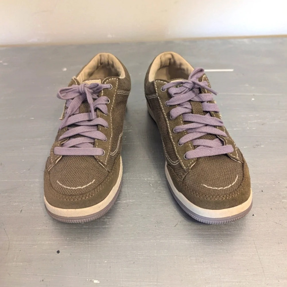 Simple Biodegradable Women’s Canvas  Olive Green eco Sneakers Size 7.5 - Picture 3 of 11